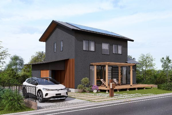 黒系外壁の住宅パース