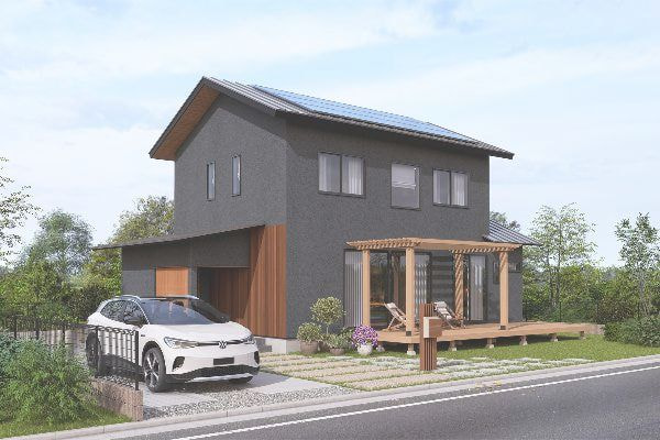 黒系外壁の住宅パース